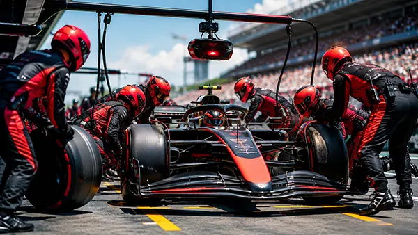 Pit lane tyres